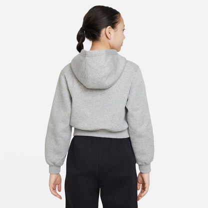 Nike Sportswear Club Fleece Çocuk Gri Crop Hoodie