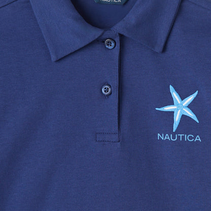 Nautica Kız Çocuk Lacivert Regular Fit Polo Yaka T-shirt