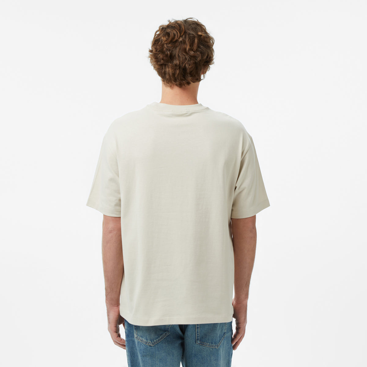 Calvin Klein Relaxed Standard Logo Crewnk Erkek Bej T-shirt