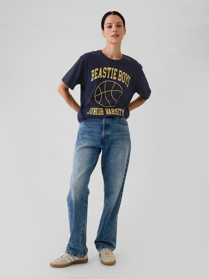 Lacivert Beastie Boys Grafikli T-shirt