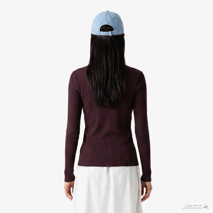 Lacoste Slim Fit Kadın Bordo T-shirt