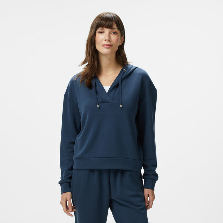 Nautica Kadın Lacivert Regular Fit Kapüşonlu Sweatshirt