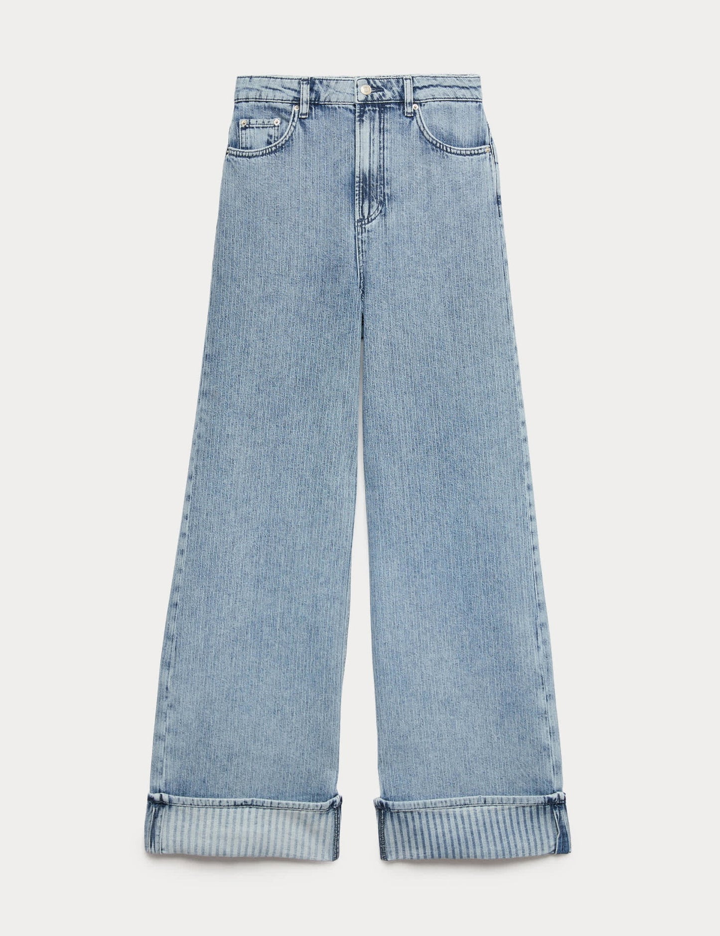Yüksek Bel Lyocell Karışımlı Geniş Paça Jean
