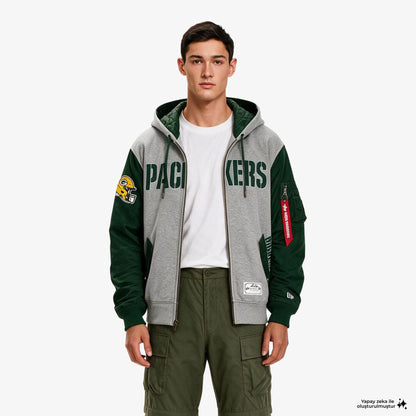 New Era Alpha Industries X Green Bay Packers Ma-1 Erkek Polar Ceket