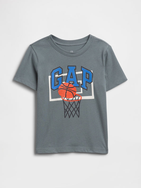 Gri Grafik Baskılı T-shirt