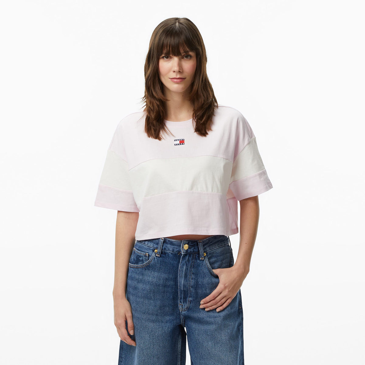 Tommy Hilfiger Badge Kadın Pembe T-shirt