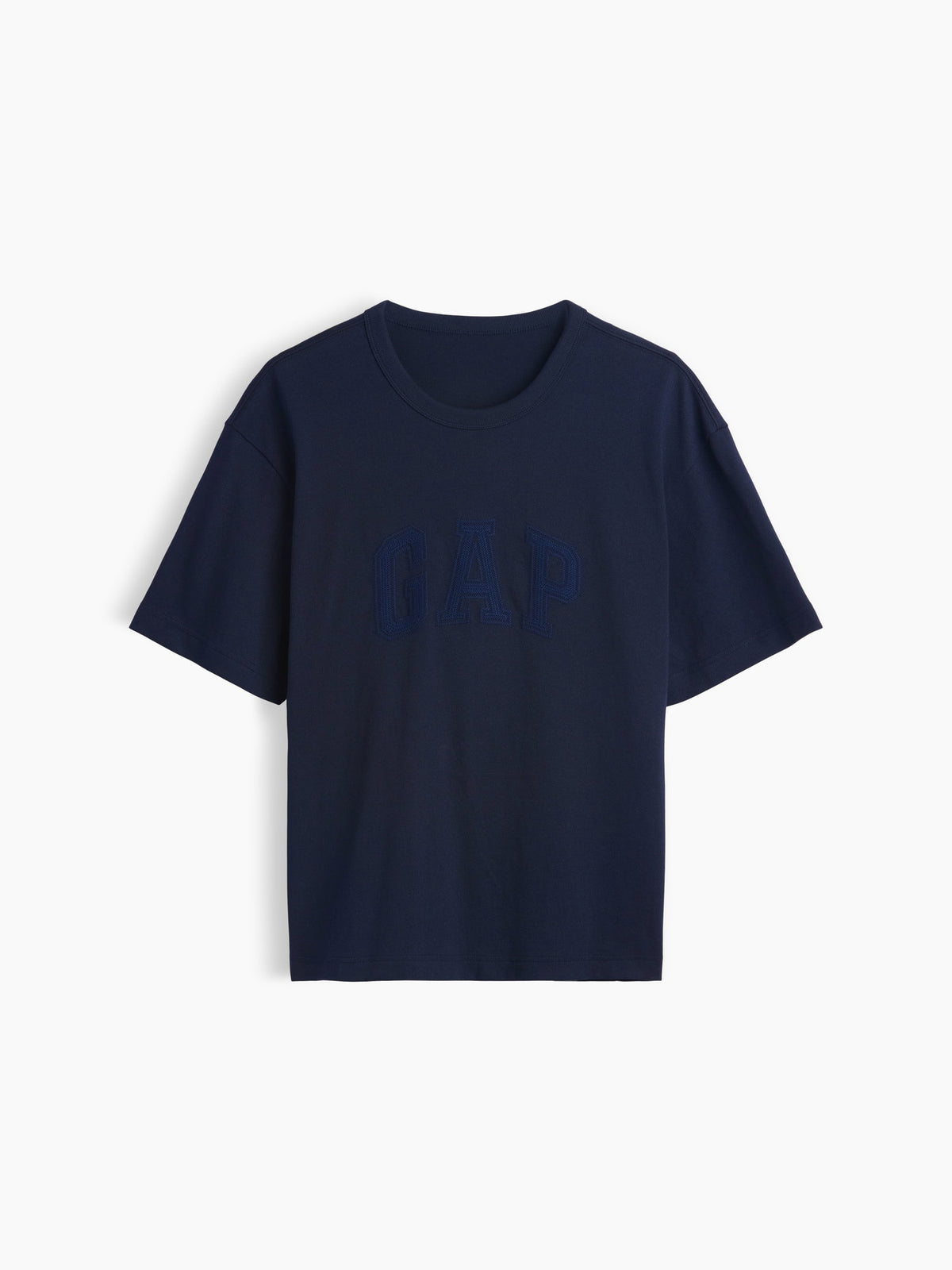 Lacivert Heavyweight Relaxed Gap Logo Crop T-shirt