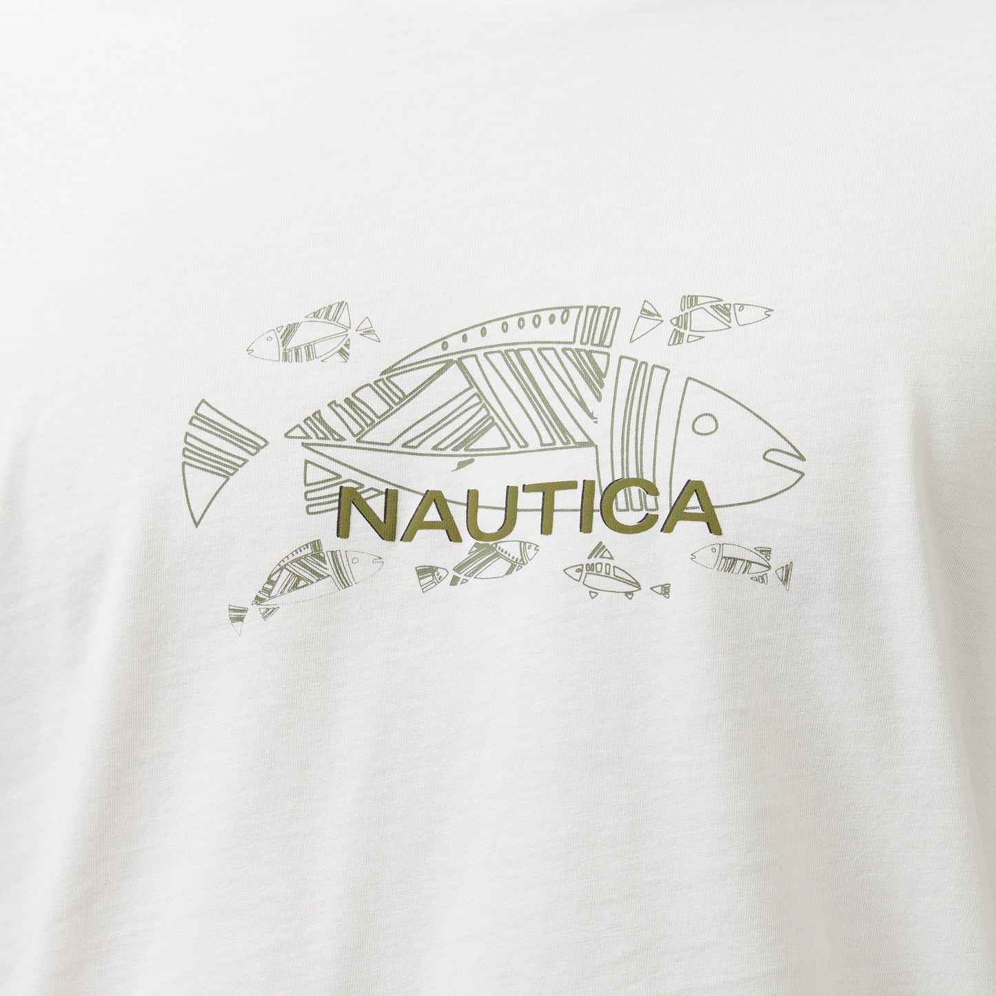 Nautica Erkek Beyaz Regular Fit Baskılı T-shirt