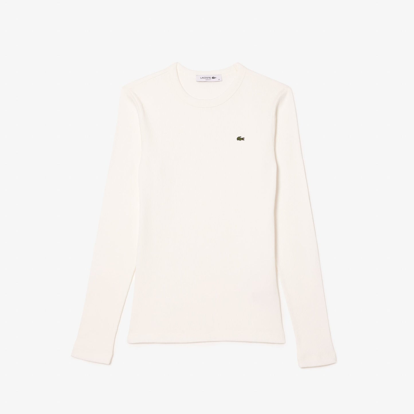 Lacoste Slim Fit Uzun Kollu Kadın Beyaz Tişört