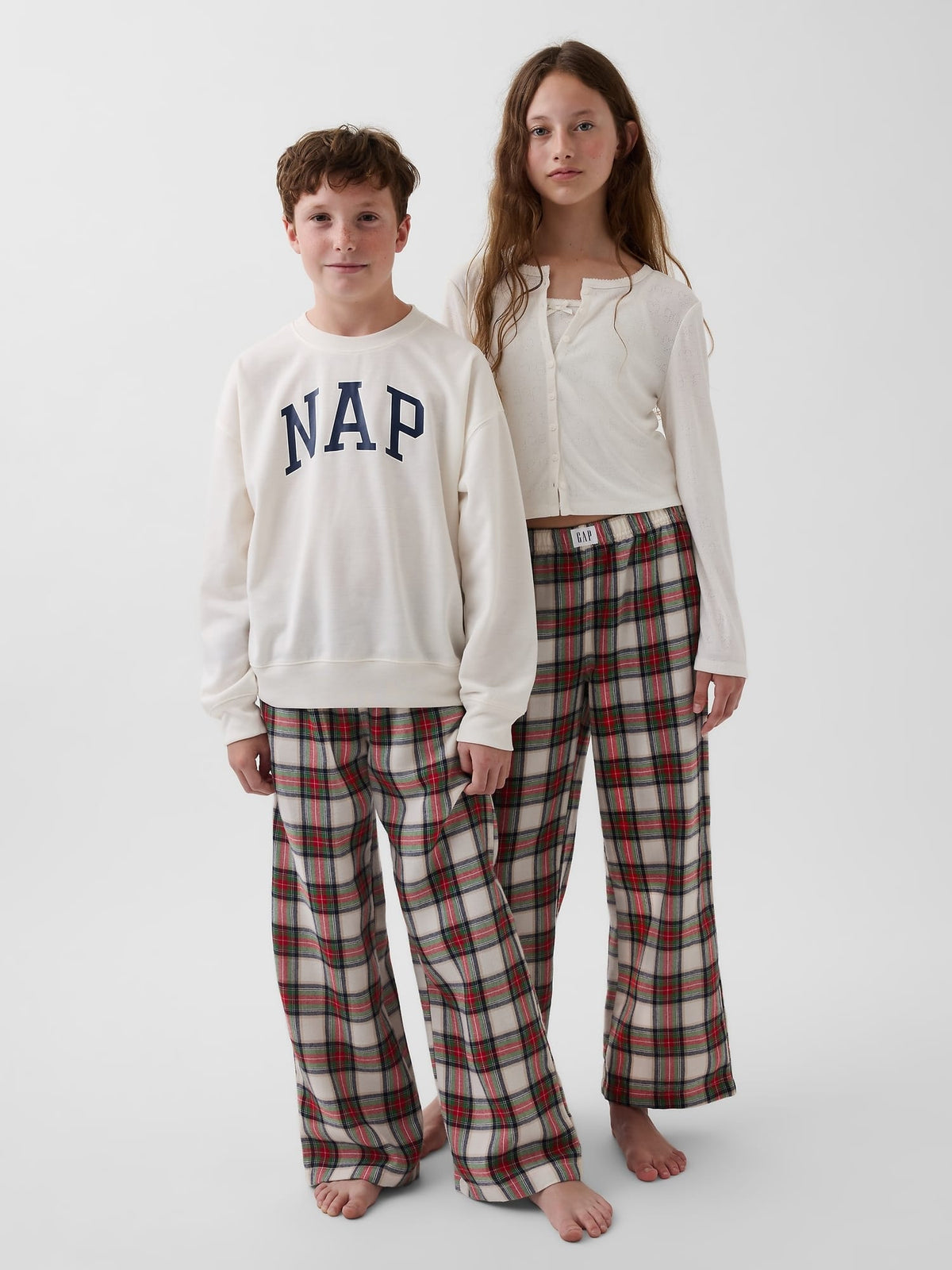 Beyaz Recycled Flannel Pijama Altı