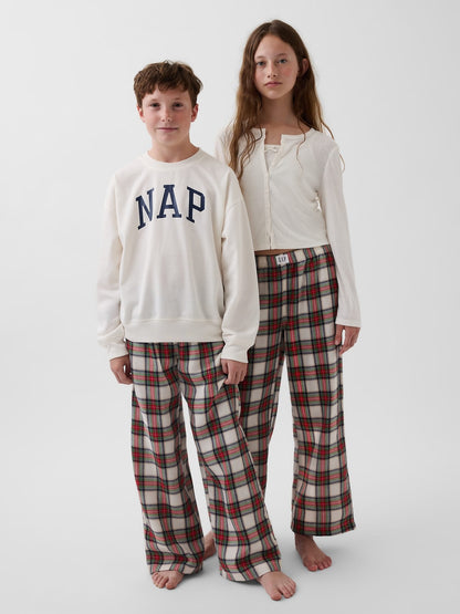 Beyaz Recycled Flannel Pijama Altı