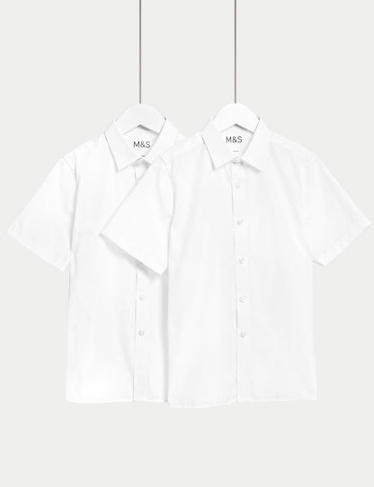 2'li Slim Fit Kısa Kollu Gömlek (2-18 Yaş)