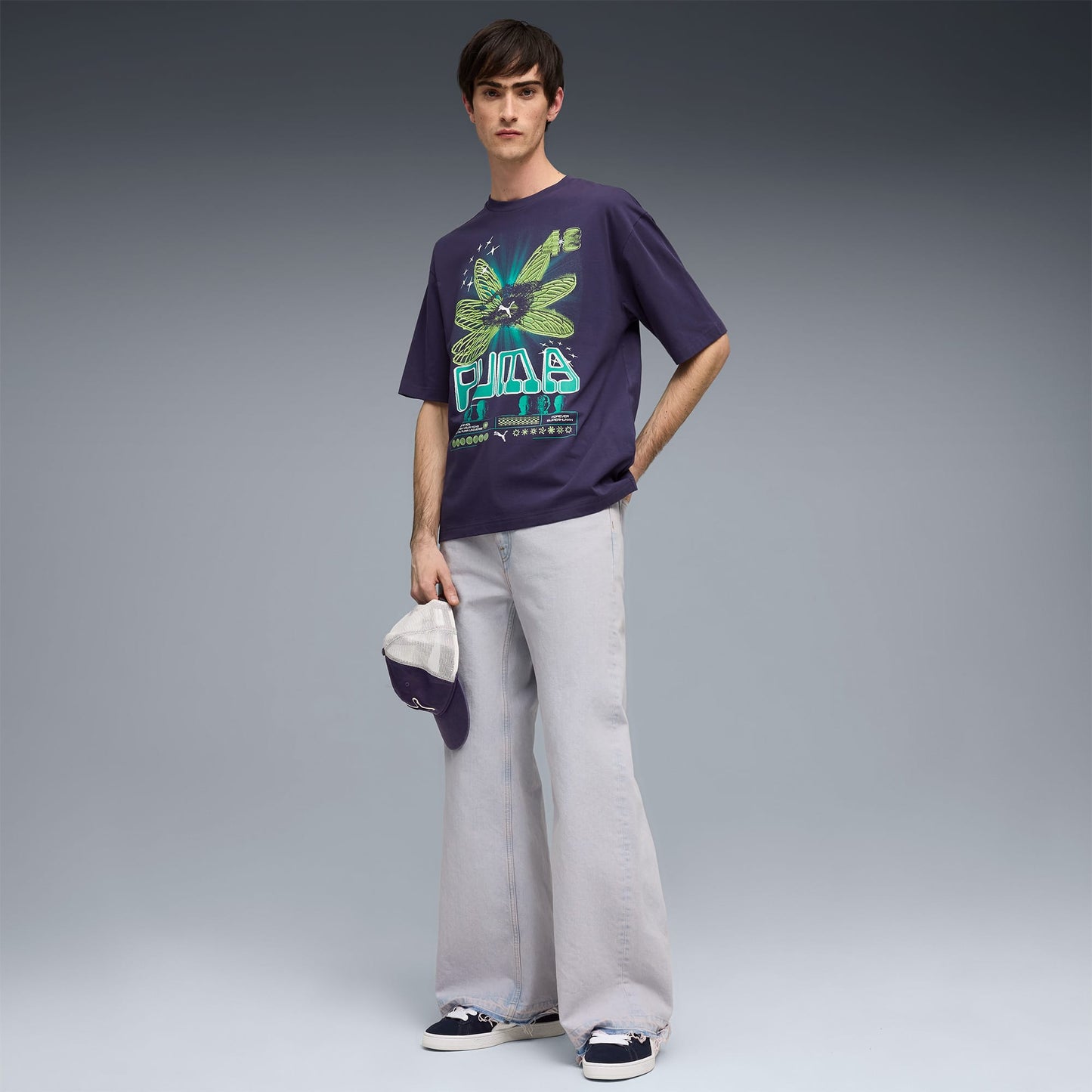 Puma Graphic Erkek Mor T-shirt