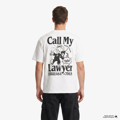 Market Walking And Talking Lawyer Erkek Beyaz T-shirt