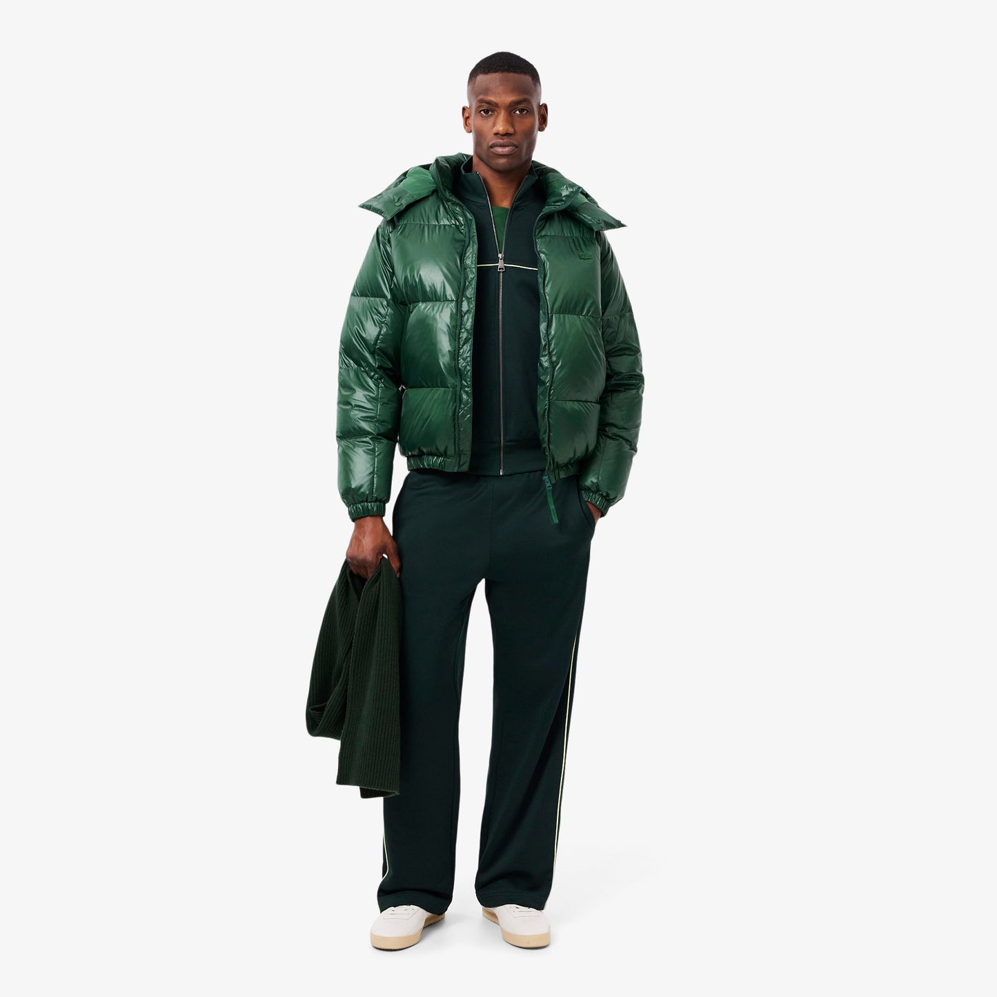 Lacoste Erkek Relaxed Fit Kapüşonlu Yeşil Mont