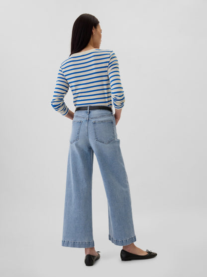 Mavi High Rise Wide-leg Crop Jean Pantolon