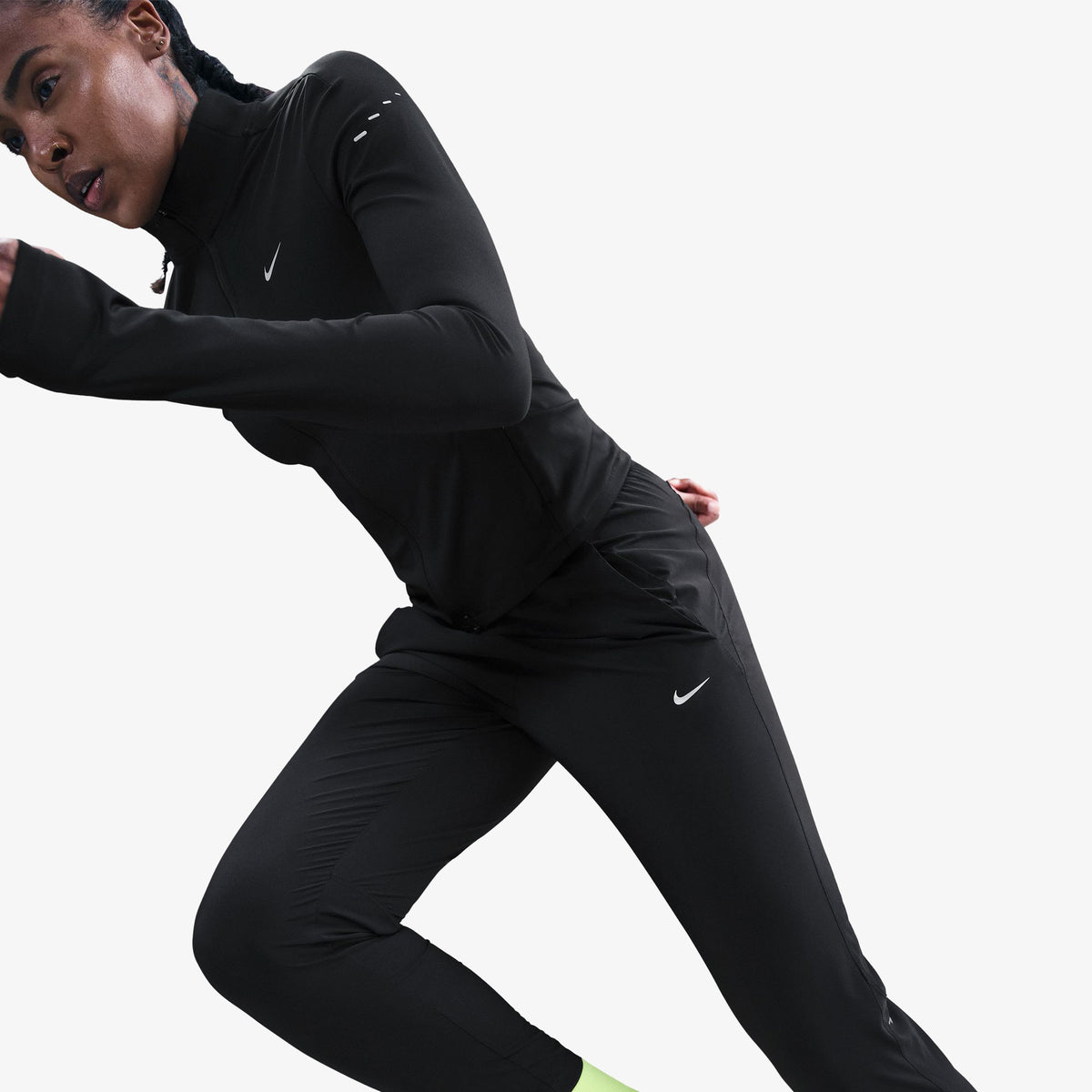 Nike Tempo Dri-fit Mid Rise 7/8 Kadın Siyah Koşu Eşofman Altı