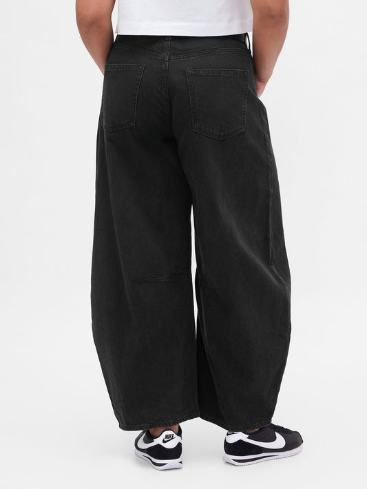 Siyah High Rise Ultrasoft Horseshoe Jean Pantolon