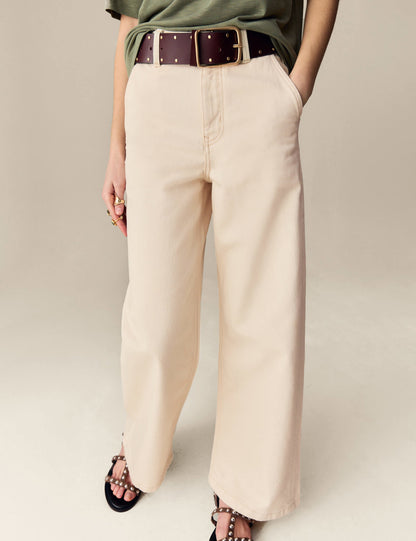 Yüksek Bel Wide Leg Pantolon