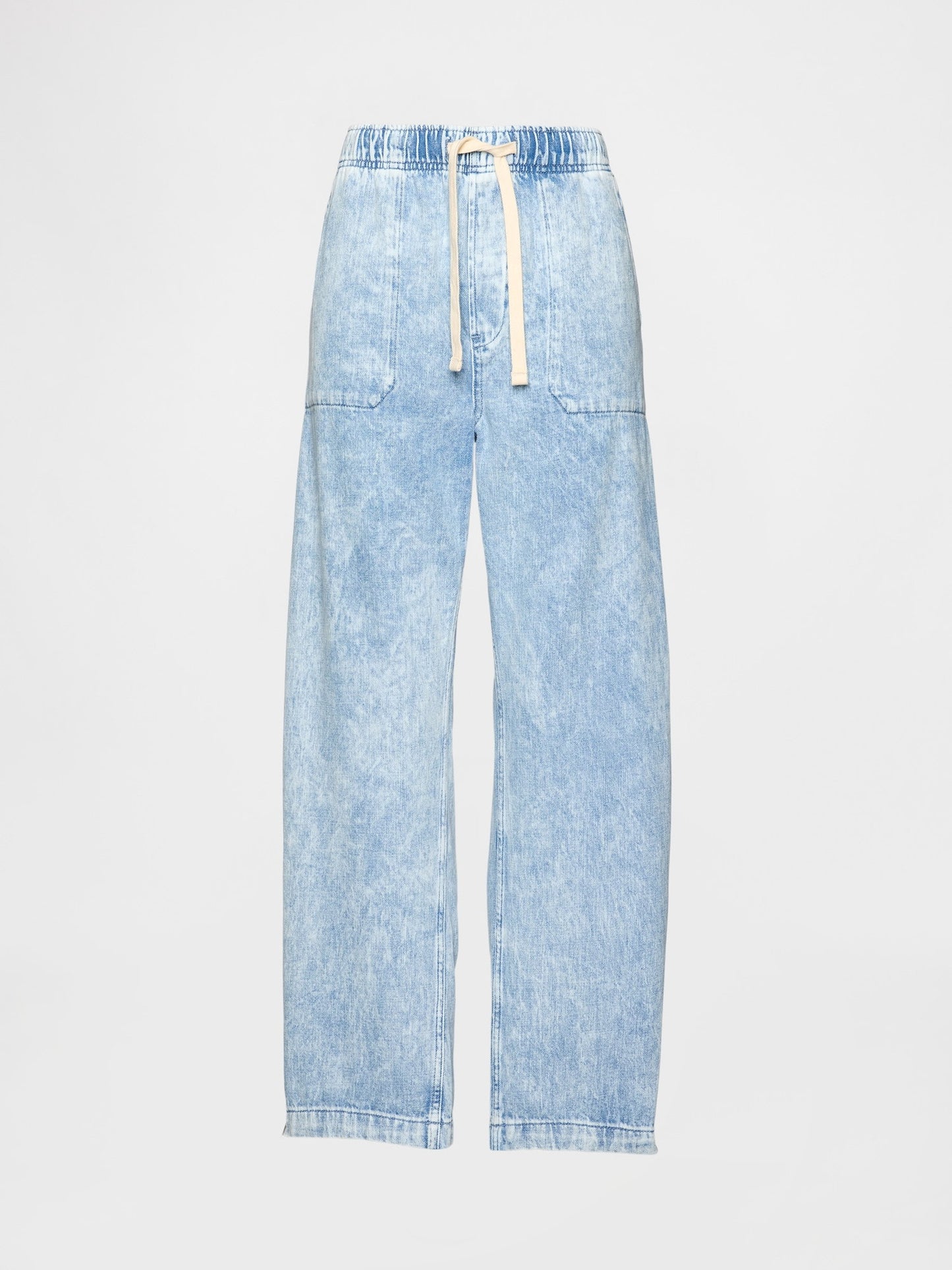 Açık Mavi High Rise Kolay Barrel Jean Pantolon