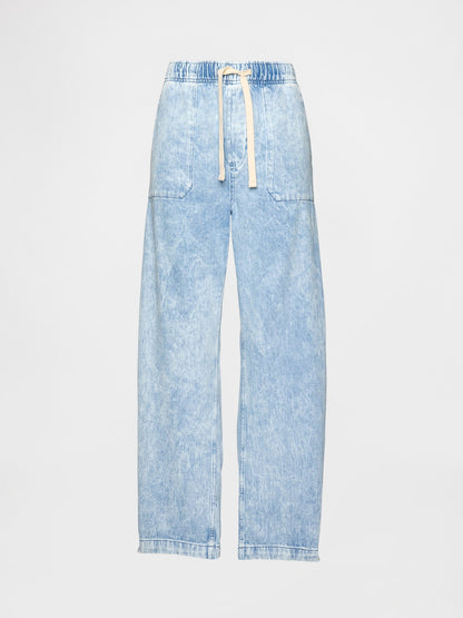 Açık Mavi High Rise Kolay Barrel Jean Pantolon