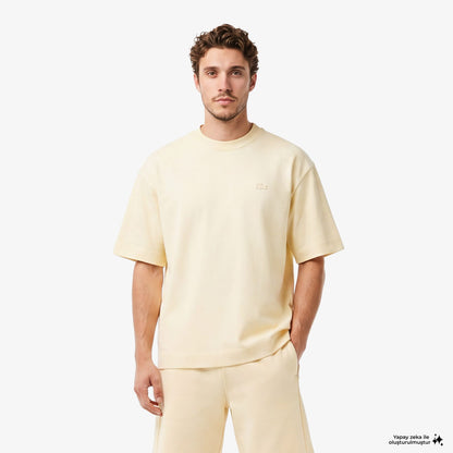 House Of Superstep X Lacoste Kapsul Koleksiyon Erkek Bej T-shirt