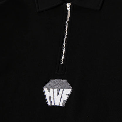 Huf Big Block 1/4 French Terry Zip Erkek Siyah Ceket