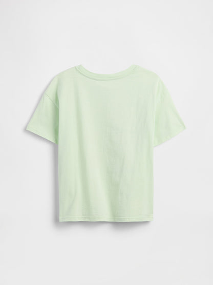 Açık Yeşil Peanuts Oversized Logo T-shirt