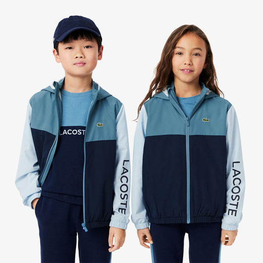 Lacoste Çocuk Kapüşonlu Renk Bloklu Lacivert Ceket