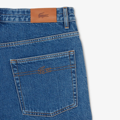 Lacoste Kadın Wide Leg Denim Lacivert Şort