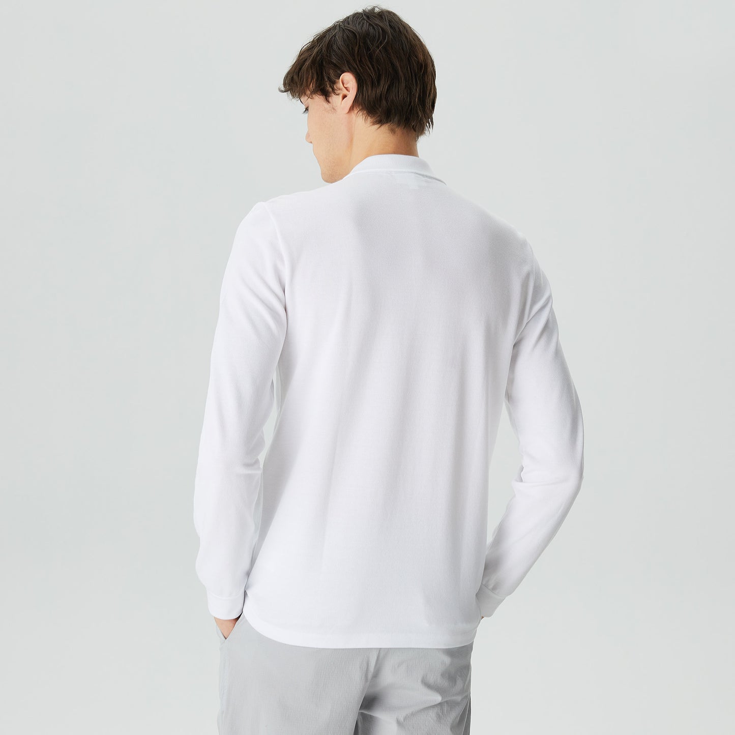 Lacoste Erkek Classic Fit Uzun Kollu Beyaz Polo