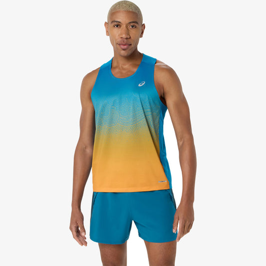 Asics Road Fade Singlet Erkek Siyah Koşu T-shirt