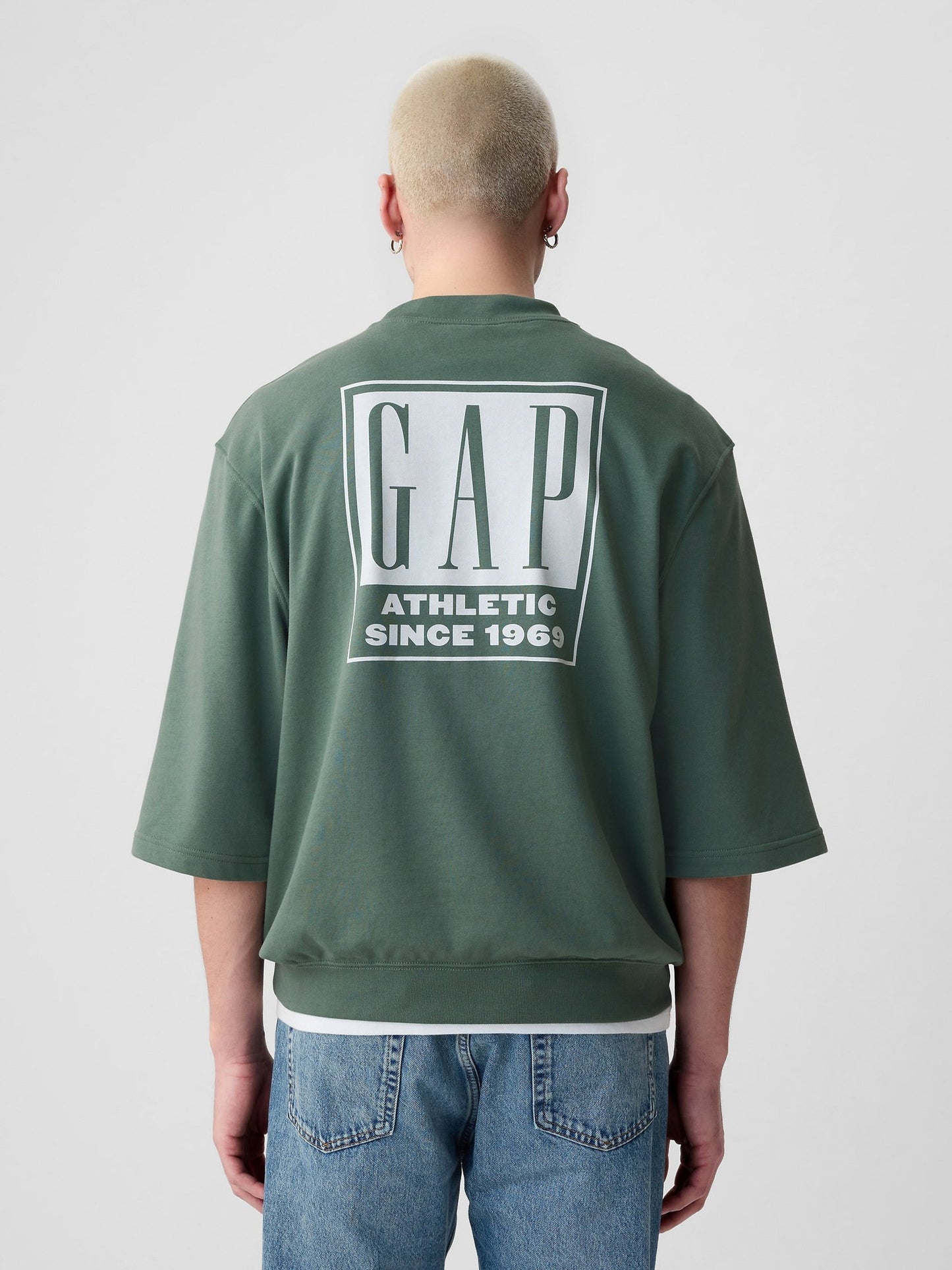 Yeşil Gap Logo Oversize Sweatshirt