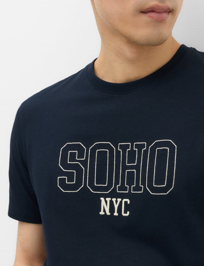 Saf Pamuklu Soho Nyc Baskılı Pijama Üstü