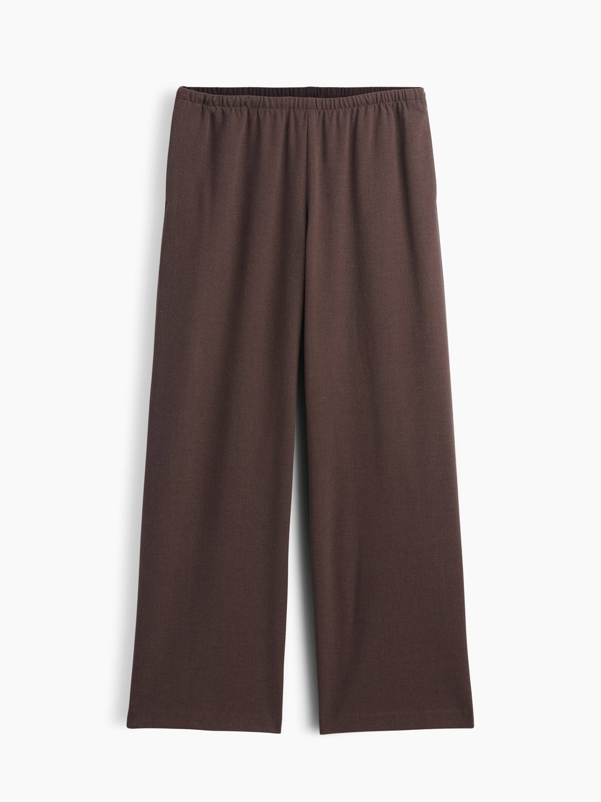 Kahverengi Brushed Twill Easy Wide-leg Pantolon