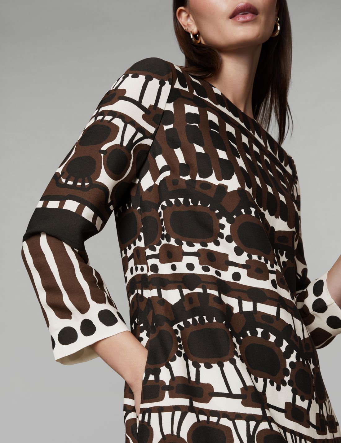 Regular Fit Desenli Mini Elbise