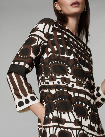 Regular Fit Desenli Mini Elbise