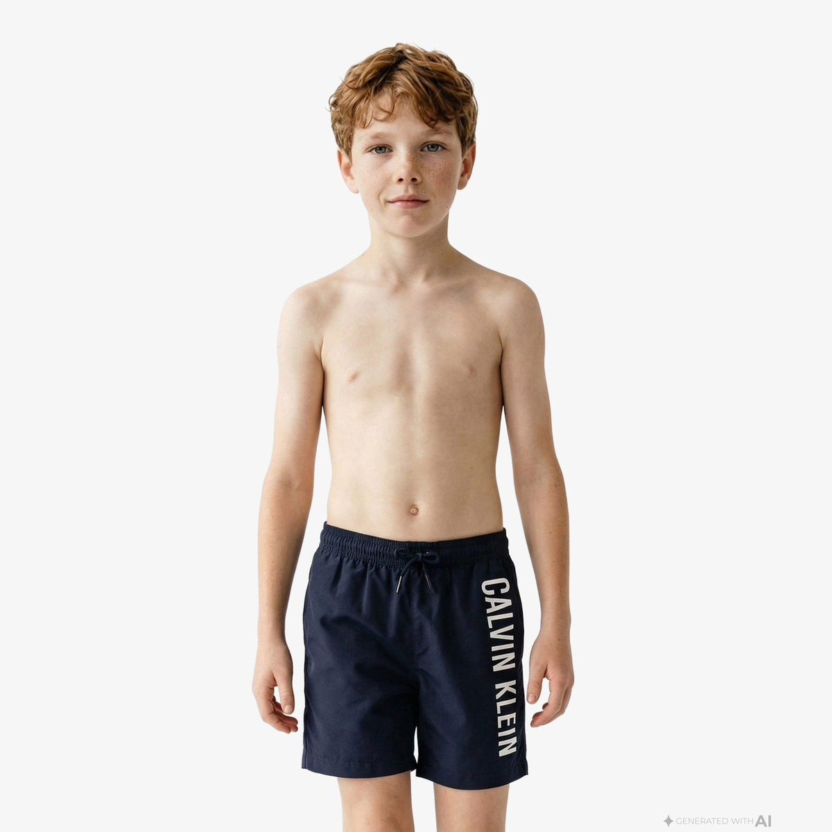 Calvin Klein Medium Drawstring Çocuk Mavi Deniz Şortu