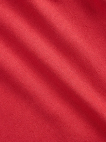 Kırmızı Keten Karışımı Maxi Slip Etek