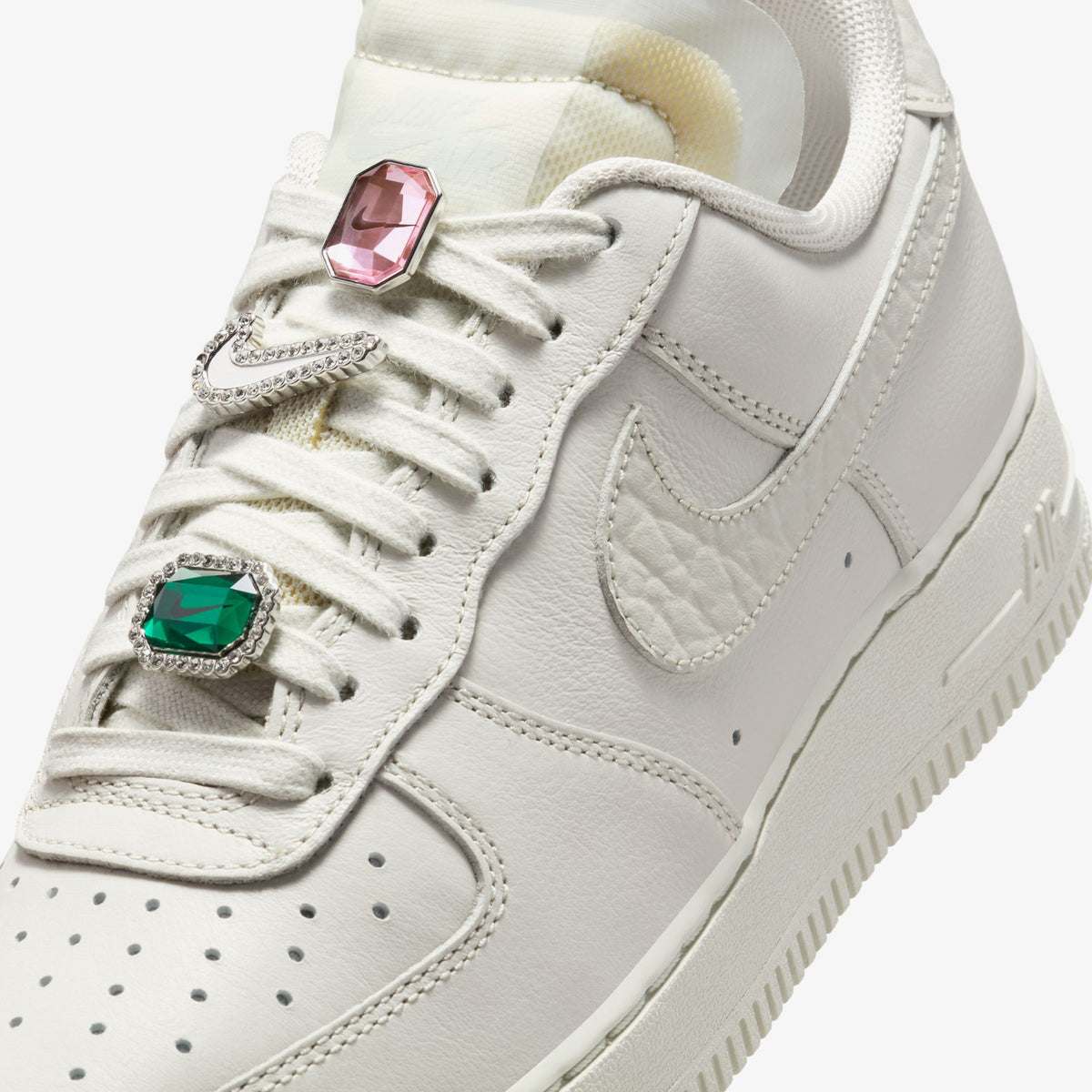 Nike Air Force 1 Low Premium Bling Jewels Kadın Krem Sneaker