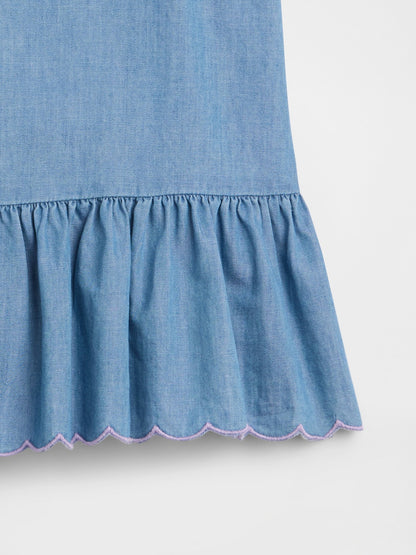 Mavi Peplum Askılı Bluz