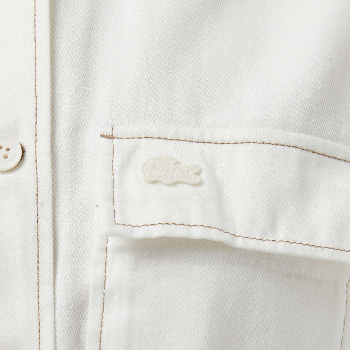 Lacoste Kadın Flare Fit Kısa Kollu Krem Elbise