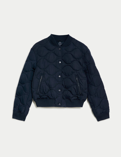 Saten Kapitone Bomber Ceket