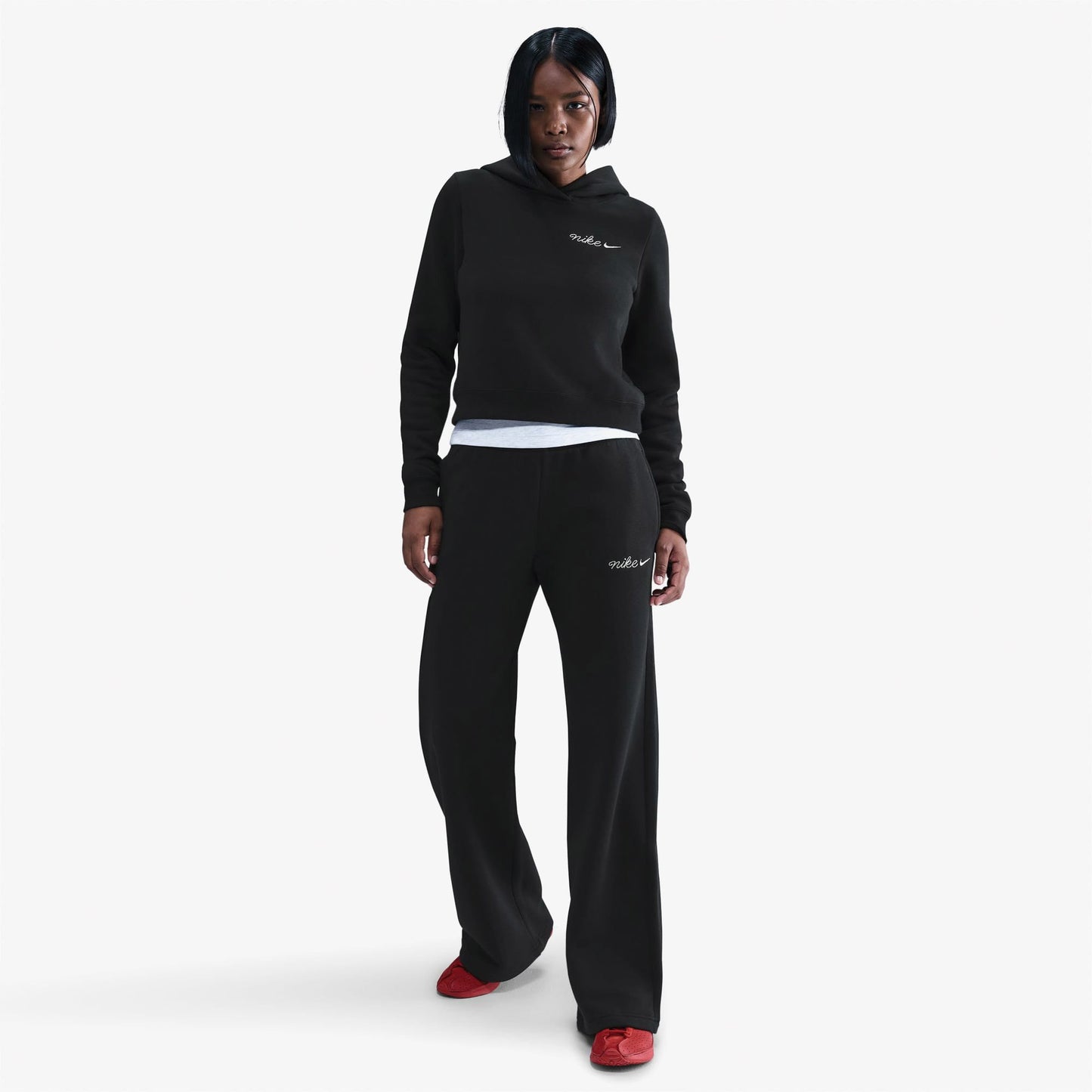 Nike Phoenix Fleece Shrunken Kadın Siyah Sweatshirt