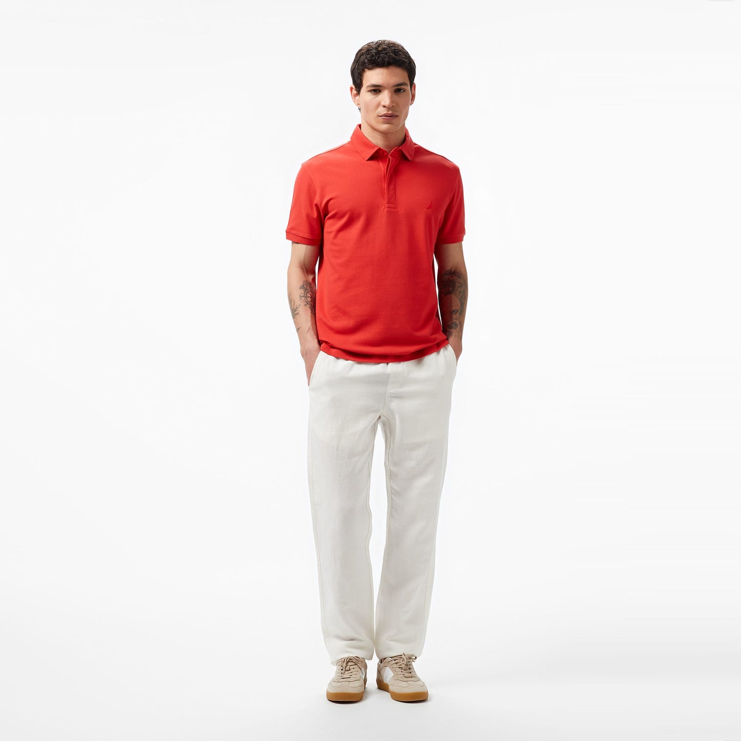 Nautica Erkek Kırmızı Slim Fit Kısa Kollu Polo Yaka T-shirt