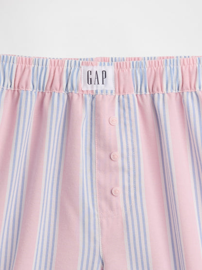 Pembe Recycled Poplin Pijama Boxer Şort