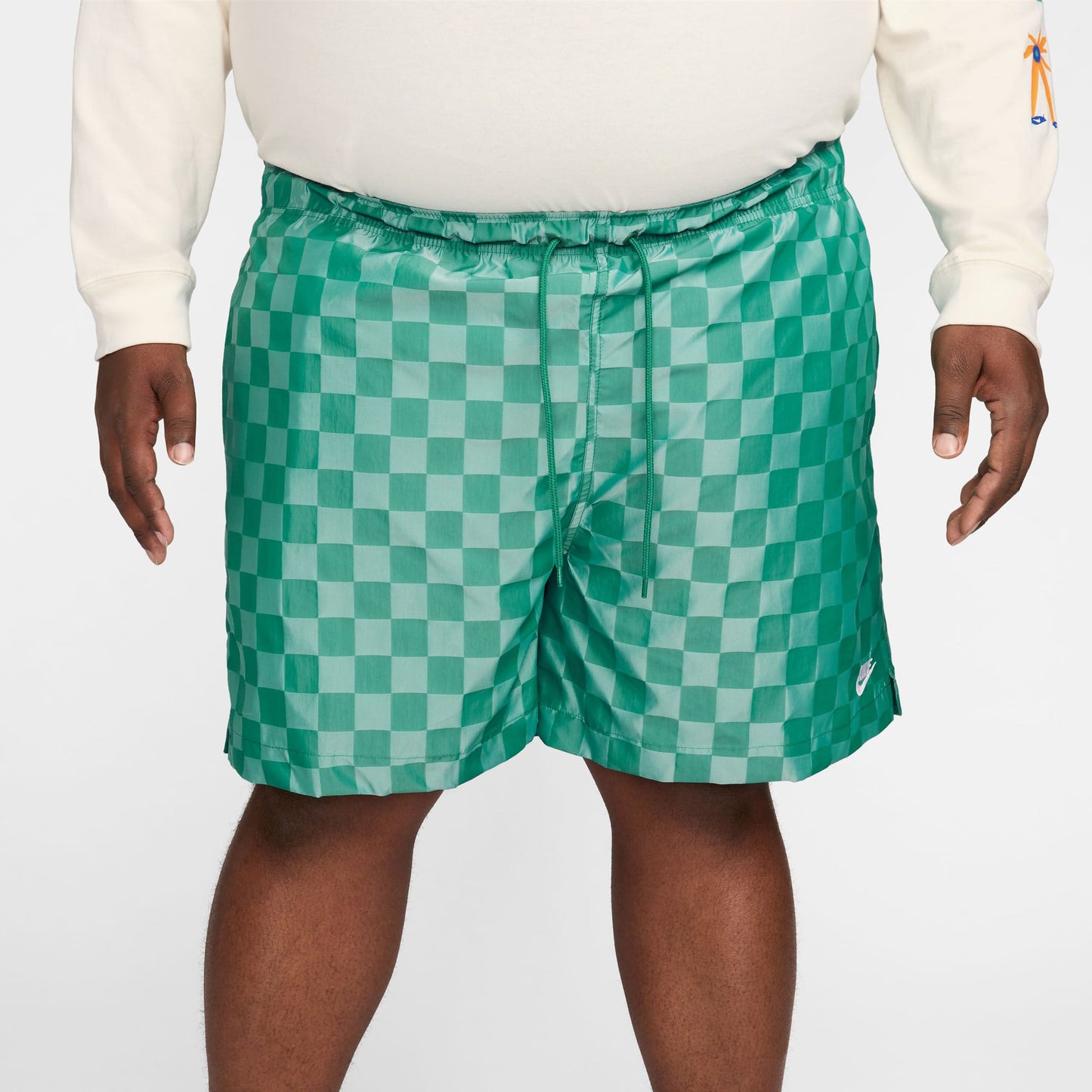 Nike Club Flow Checkers Erkek Yeşil Şort