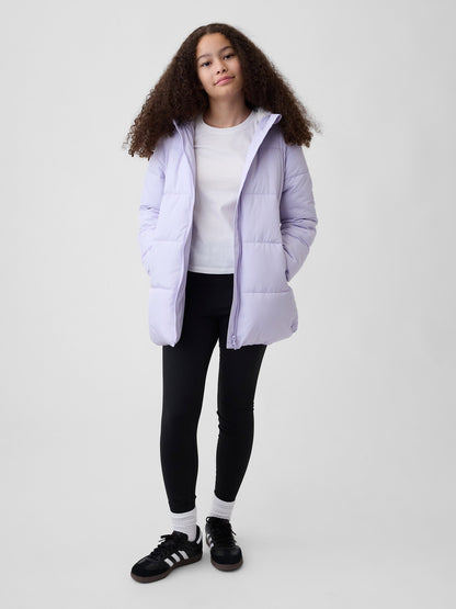 Lila Şişme Puffer Mont