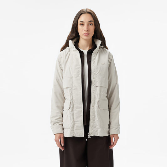 Lacoste Kadın Kapüşonlu Beyaz Mont