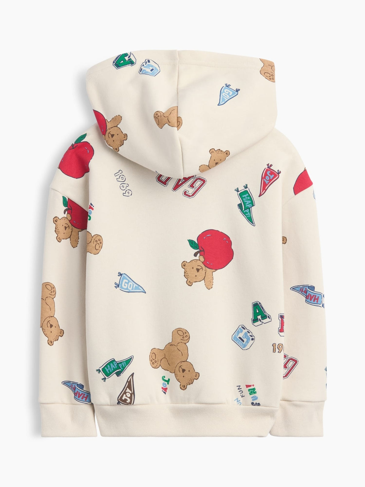 Krem Relaxed Baskılı Logo Fermuarlı Sweatshirt